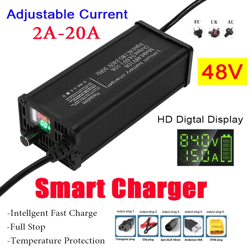 48V Aluminum Shell Adjustable  - 84V 20A Smart Charger recension och pris