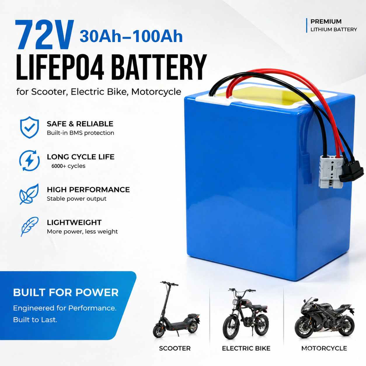 Lithium LiFePO4 72V 50Ah 60Ah  - 72V 40Ah Lifepo4 Battery Pack recension och pris