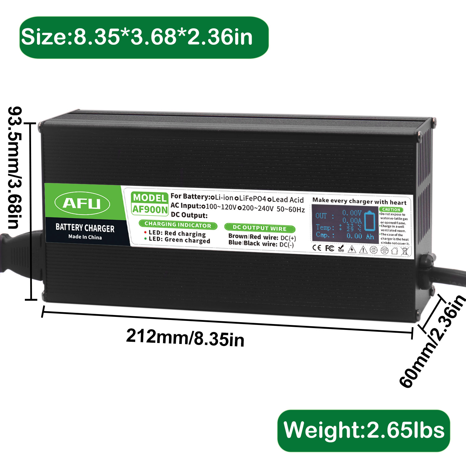 58.4V 15A LiFePO4 Battery Char - 84V 20A Smart Charger recension och pris